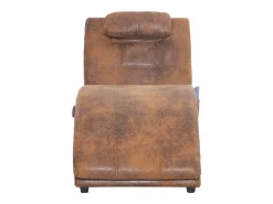 Chaise longue massagem c/ almofada camurça artificial PT198384^ Poltrona