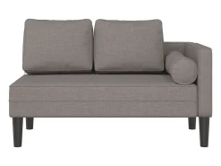 Sofá| Chaise lounge com almofadões tecido cinzento-acastanhado PT322821 Taupe