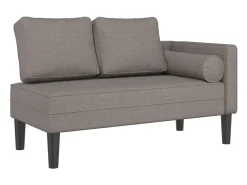 Sofá| Chaise lounge com almofadões tecido cinzento-acastanhado PT322821 Taupe