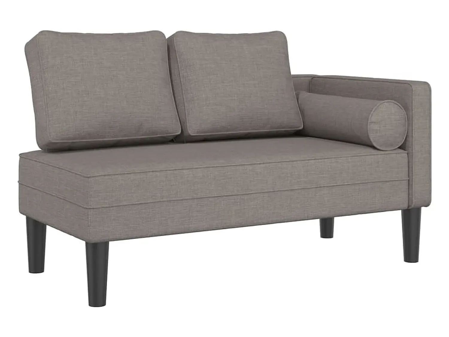 Sofá| Chaise lounge com almofadões tecido cinzento-acastanhado PT322821 Taupe