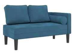 Sofá* Chaise lounge com almofadões veludo PT825002 Azul