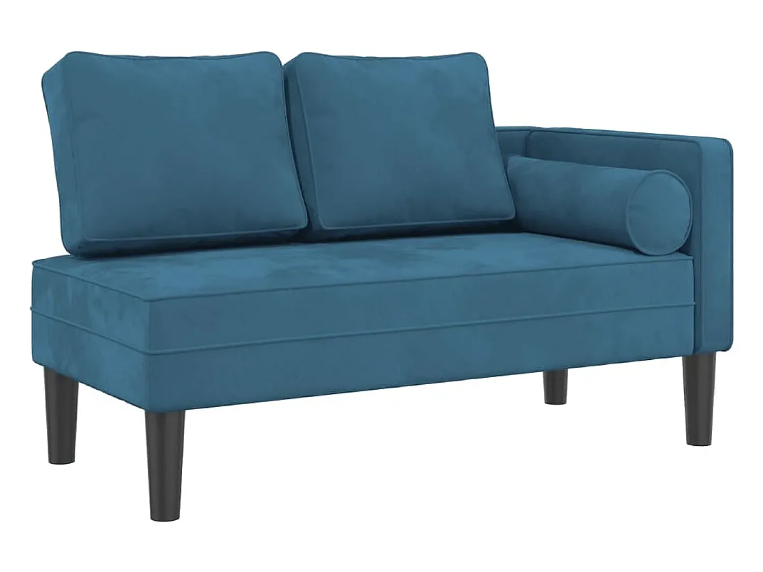 Sofá* Chaise lounge com almofadões veludo PT825002 Azul