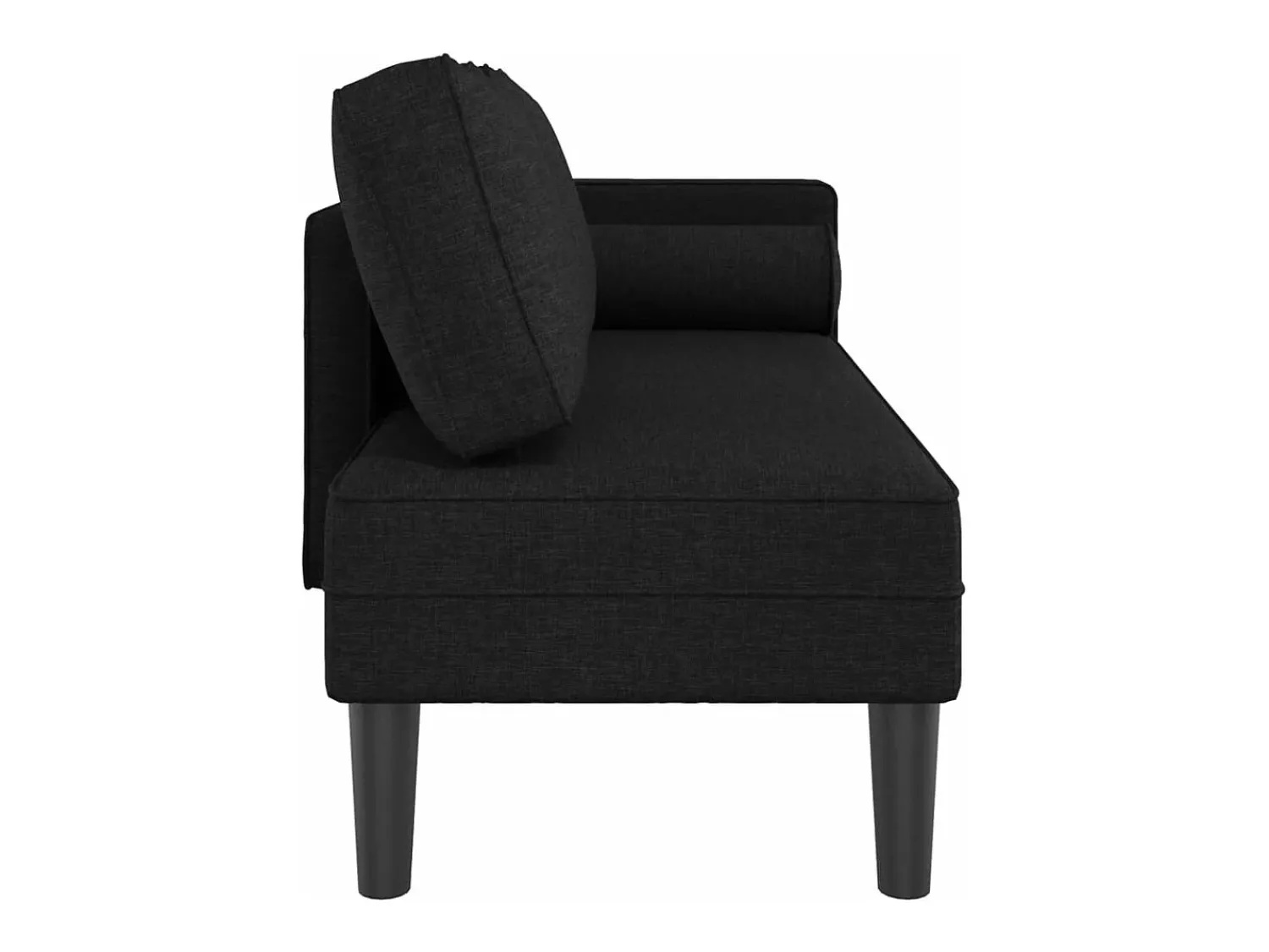 New Chaise lounge com almofadões tecido PT968132 Preto