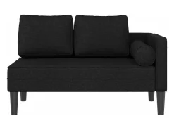 New Chaise lounge com almofadões tecido PT968132 Preto
