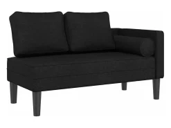 New Chaise lounge com almofadões tecido PT968132 Preto