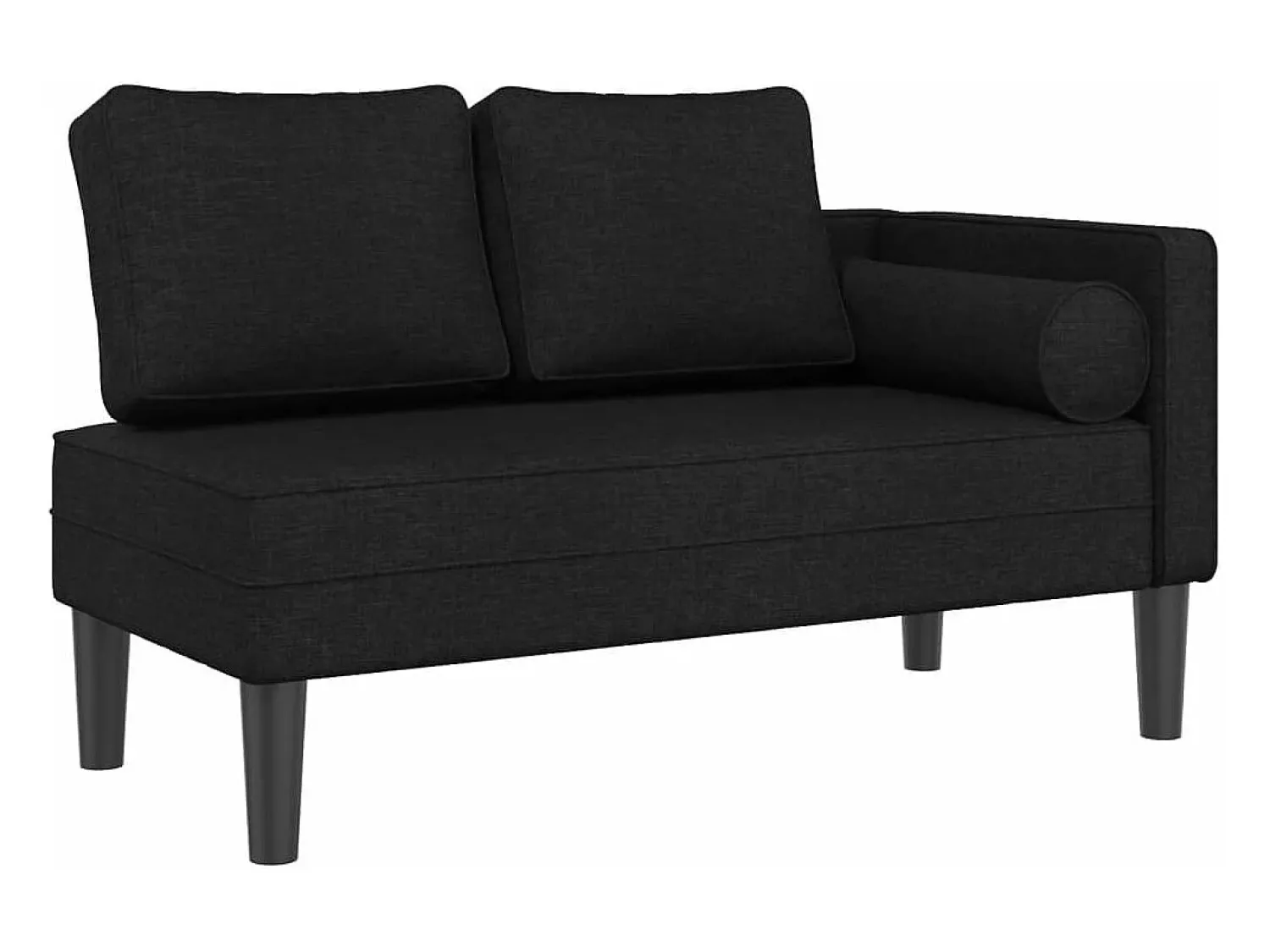 New Chaise lounge com almofadões tecido PT968132 Preto