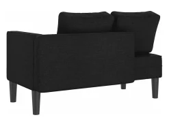 New Chaise lounge com almofadões tecido PT968132 Preto