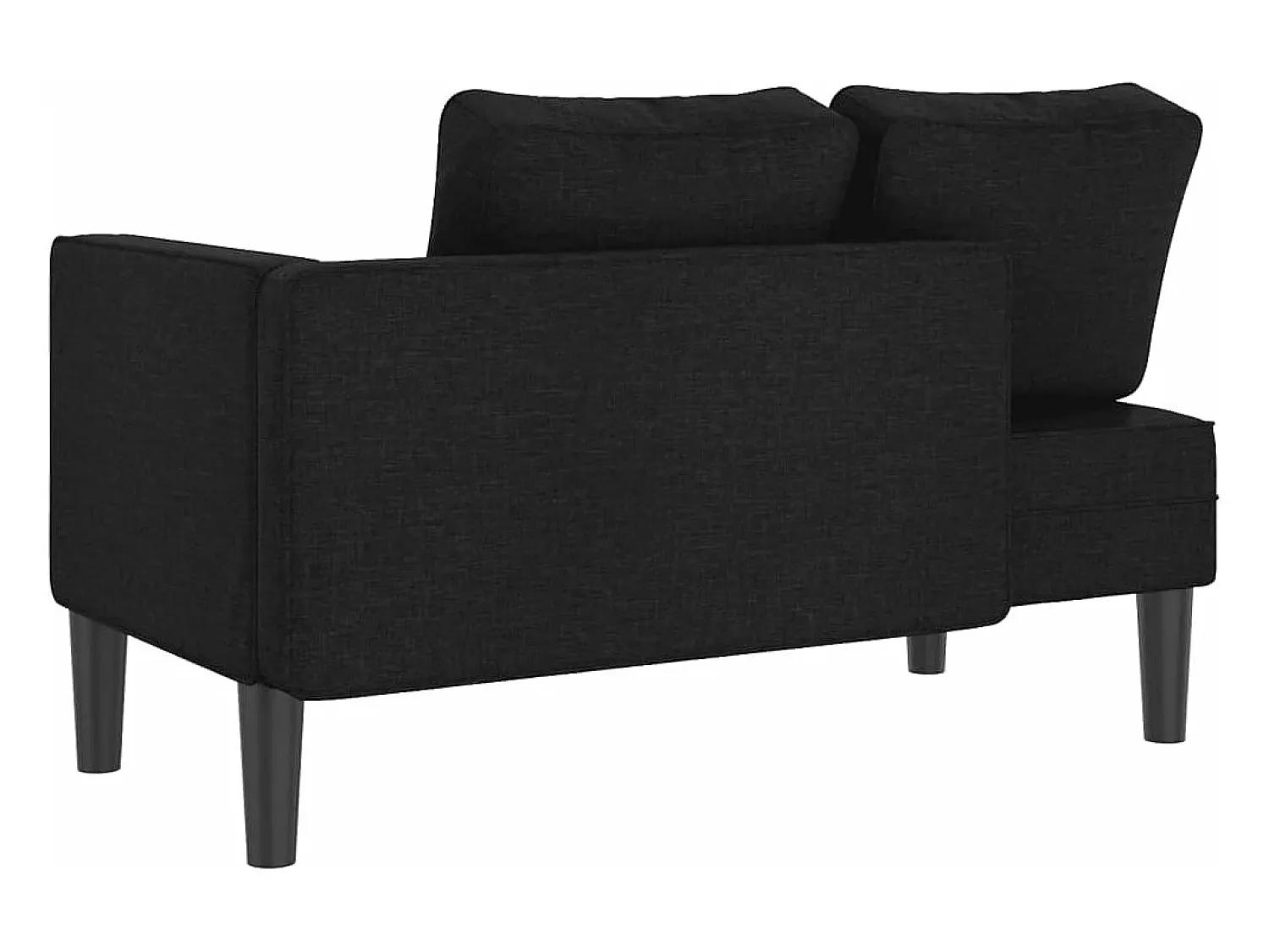 New Chaise lounge com almofadões tecido PT968132 Preto