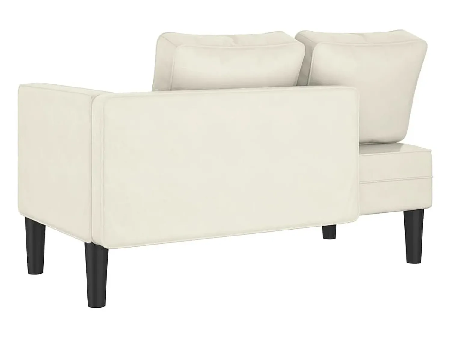 Sofá* Chaise lounge com almofadões veludo PT594744 Creme
