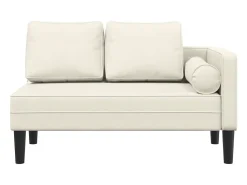 Sofá* Chaise lounge com almofadões veludo PT594744 Creme