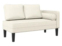 Sofá* Chaise lounge com almofadões veludo PT594744 Creme