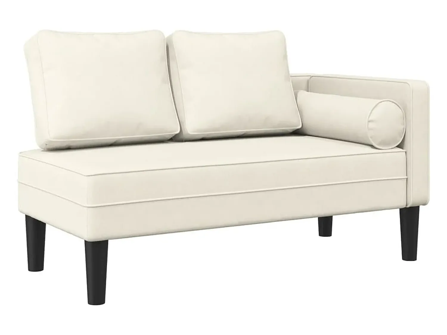 Sofá* Chaise lounge com almofadões veludo PT594744 Creme