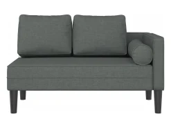 Sofá| Chaise lounge com almofadões tecido -escuro PT917922 Cinzento