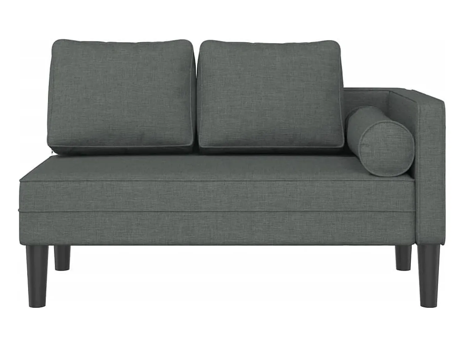 Sofá| Chaise lounge com almofadões tecido -escuro PT917922 Cinzento