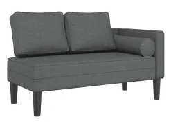 Sofá| Chaise lounge com almofadões tecido -escuro PT917922 Cinzento