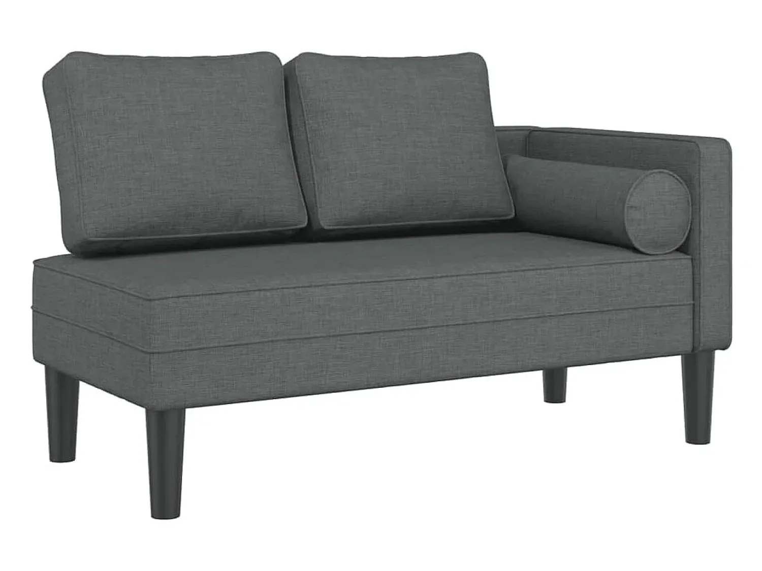Sofá| Chaise lounge com almofadões tecido -escuro PT917922 Cinzento