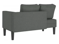 Sofá| Chaise lounge com almofadões tecido -escuro PT917922 Cinzento