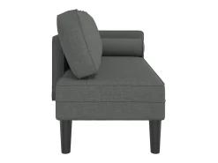 Sofá| Chaise lounge com almofadões tecido -escuro PT917922 Cinzento