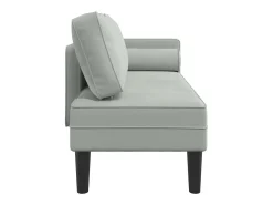 Sofá* Chaise lounge com almofadões veludo -claro PT765692 Cinzento