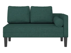 Chaise lounge com almofadões tecido -escuro PT794372 Verde