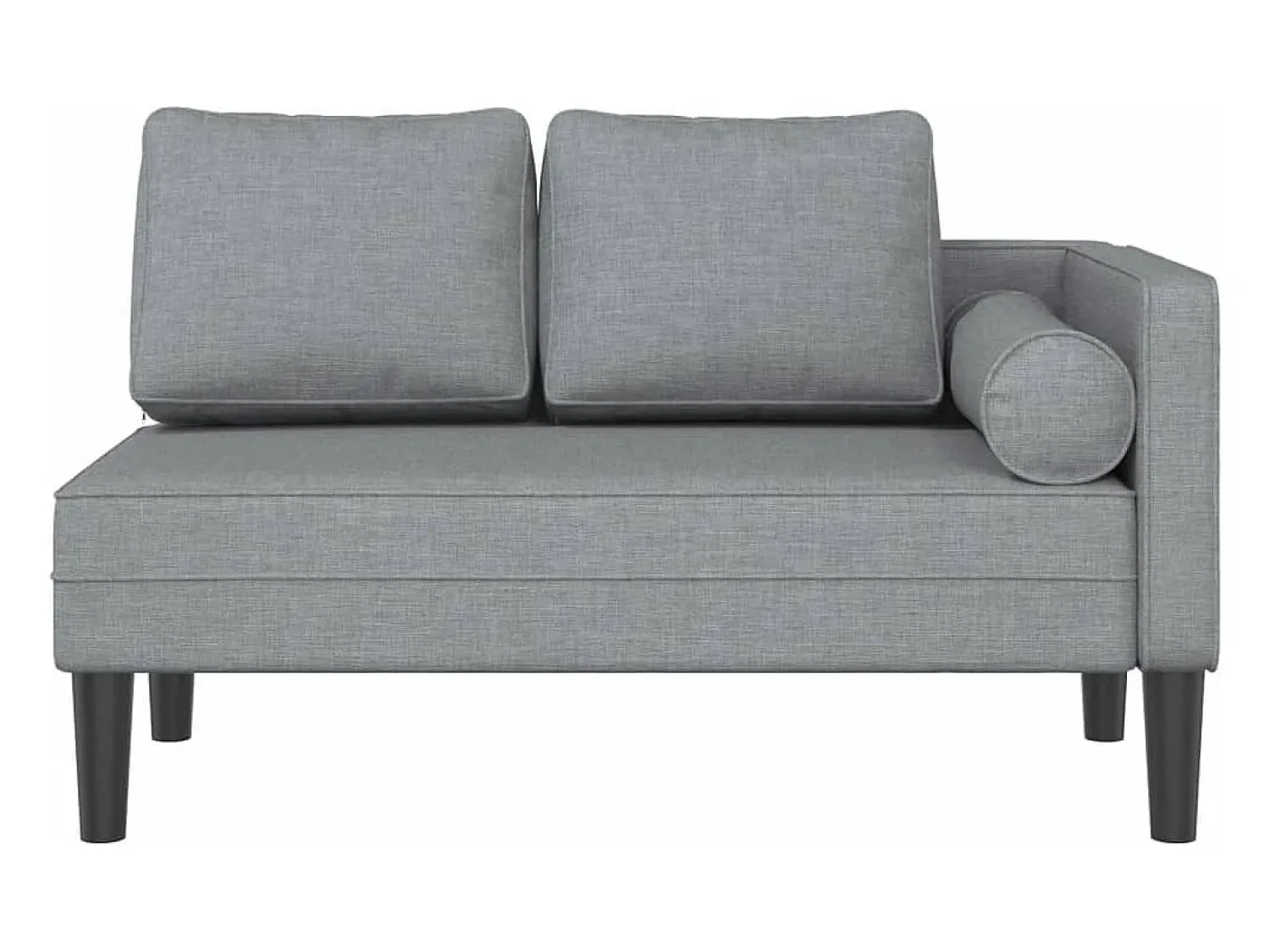 Sofá| Chaise lounge com almofadões tecido -claro PT125770 Cinzento