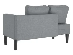 Sofá| Chaise lounge com almofadões tecido -claro PT125770 Cinzento