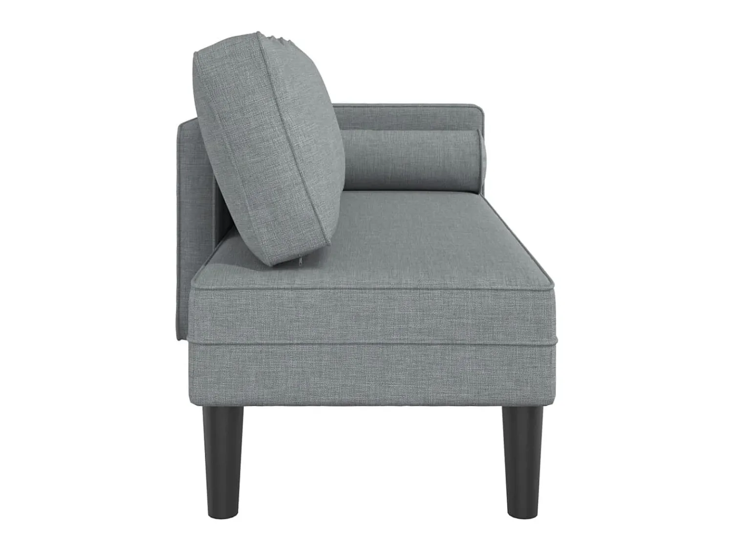 Sofá| Chaise lounge com almofadões tecido -claro PT125770 Cinzento