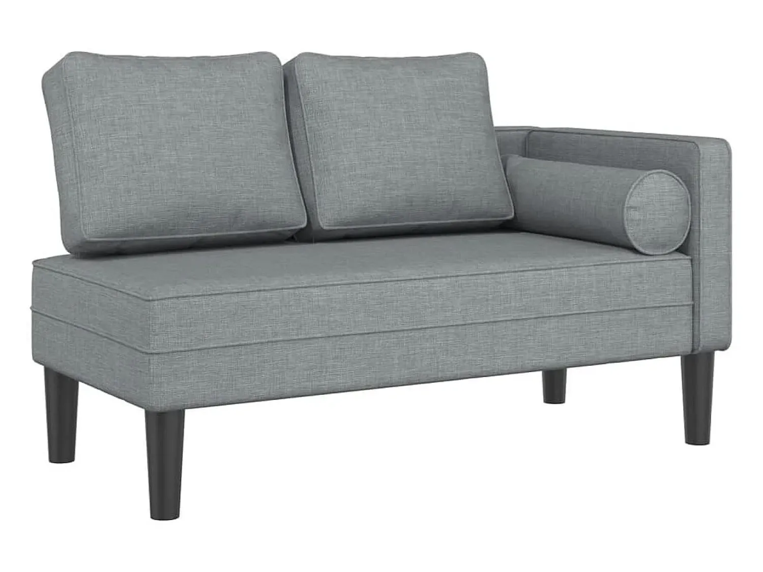 Sofá| Chaise lounge com almofadões tecido -claro PT125770 Cinzento
