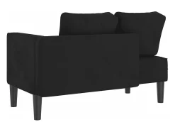 Sofá* Chaise lounge com almofadões veludo PT521789 Preto
