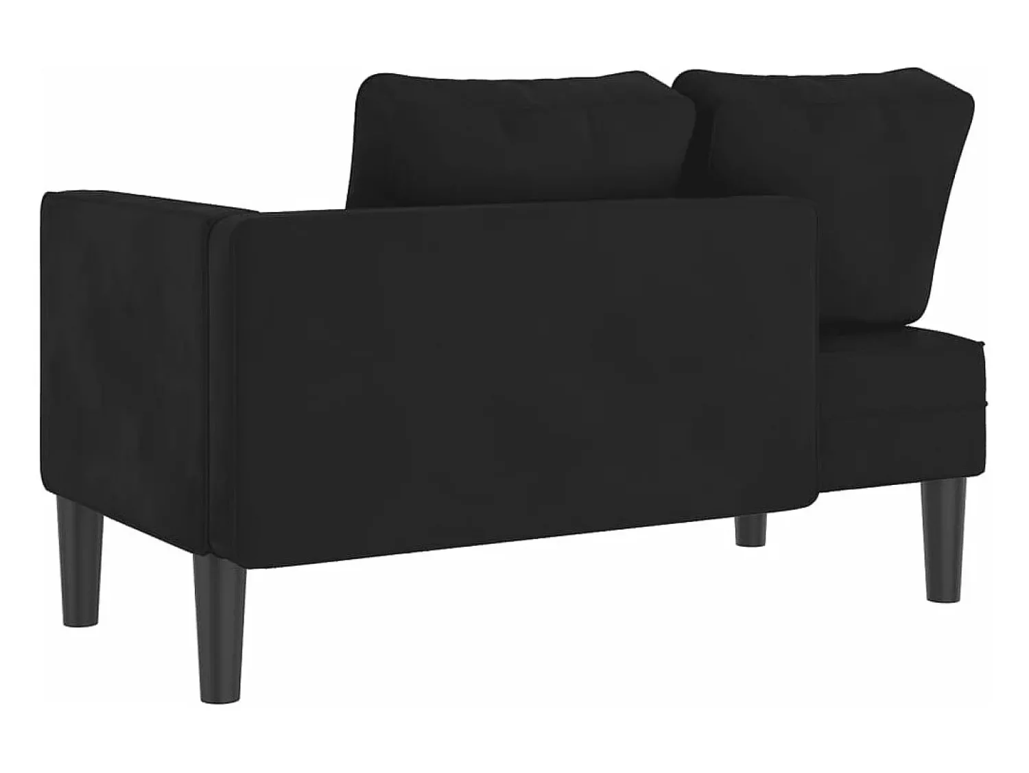 Sofá* Chaise lounge com almofadões veludo PT521789 Preto