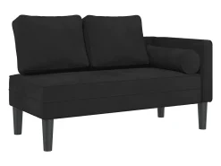 Sofá* Chaise lounge com almofadões veludo PT521789 Preto
