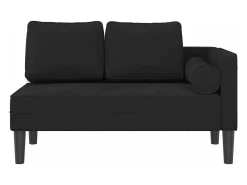 Sofá* Chaise lounge com almofadões veludo PT521789 Preto