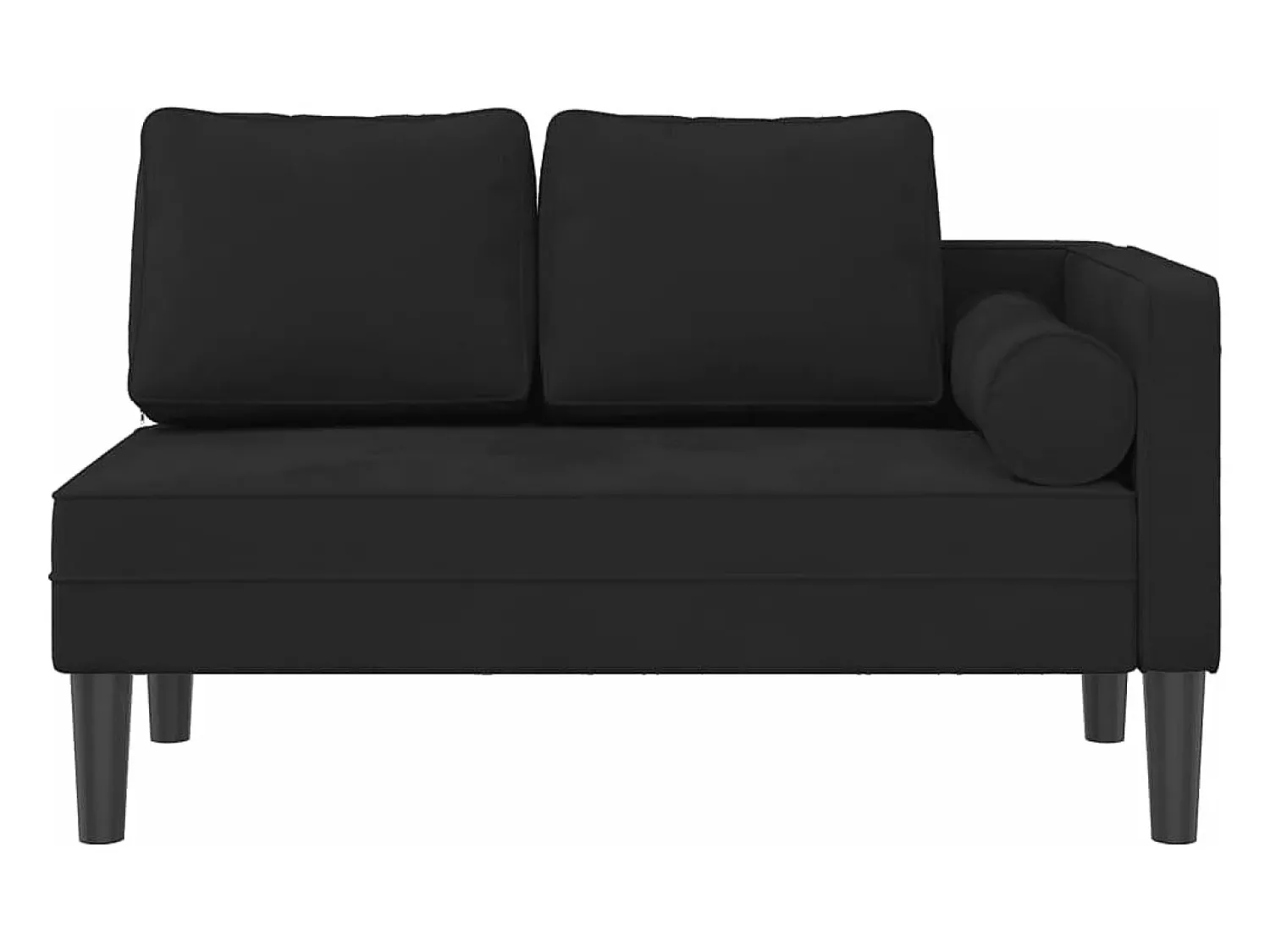 Sofá* Chaise lounge com almofadões veludo PT521789 Preto