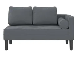 Chaise lounge com almofadões veludo -escuro PT854854^ Sofá