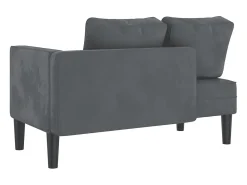 Chaise lounge com almofadões veludo -escuro PT854854^ Sofá