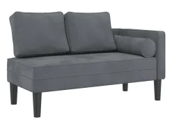 Chaise lounge com almofadões veludo -escuro PT854854^ Sofá