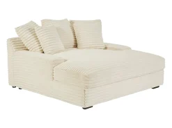 Sofá|Vente-unique Chaise-longue 2 lugares em veludo canelado grosso ESARTO de Pascal Morabito Bege