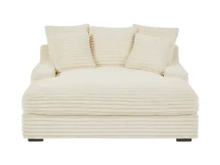 Sofá|Vente-unique Chaise-longue 2 lugares em veludo canelado grosso ESARTO de Pascal Morabito Bege