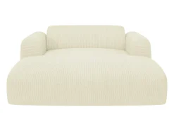 Sofá|Maison Céphy Chaise-longue 2 lugares veludo canelado branco-sujo POGNI de Branco sujo