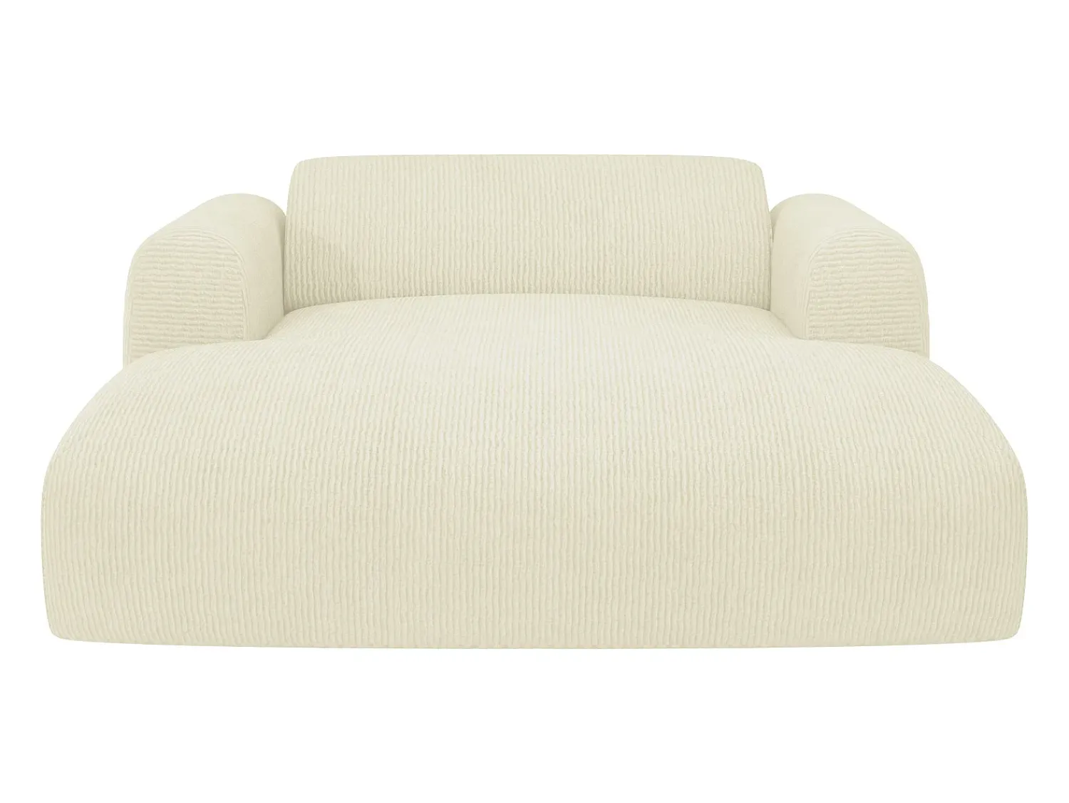 Sofá|Maison Céphy Chaise-longue 2 lugares veludo canelado branco-sujo POGNI de Branco sujo