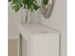Online CLARA - Mesa consola branca fina extensível de 25 cm a 2 metros - extensões integradas - até 8 pessoas - envio gratuito Branco