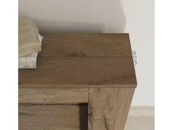 Consola* CLARA - Mesa consola fina em carvalho extensível de 25 cm a 2 metros - extensões integradas - até 8 pessoas - envio gratuito Castanho