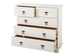 Acessórios De Arrumação|Loft24 Clarissa : Roupeiro com 1 prateleira e 2 gavetas em pinho castanho Branco