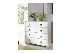 Acessórios De Arrumação|Loft24 Clarissa : Roupeiro com 1 prateleira e 2 gavetas em pinho castanho Branco