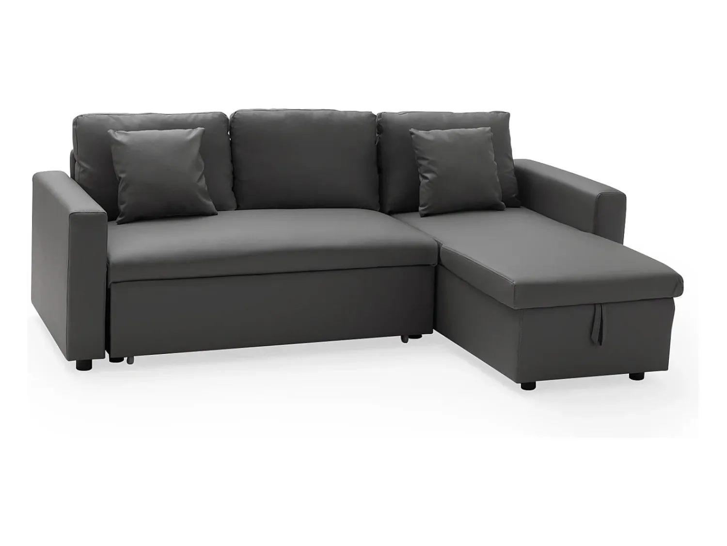 Sofá*Happy Garden CLARK Sofá cama de canto de 3 lugares Cinzento