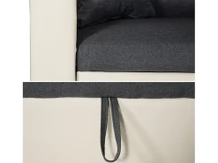 Sofá*Happy Garden CLARK Sofá-cama de canto de 3 lugares cinzento e Branco