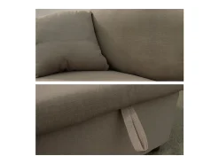 Discount Happy Garden CLARK Sofá-cama de canto de 3 lugares em taupe Castanho
