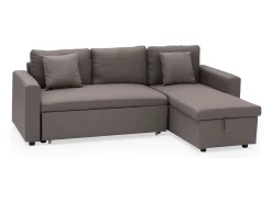 Discount Happy Garden CLARK Sofá-cama de canto de 3 lugares em taupe Castanho