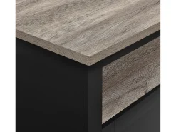 Mesa De Centro|Dorel Home Cómoda Esmeralda 3 gavetas CarvalhoCreme Preto