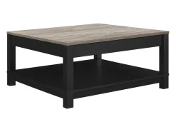 Mesa De Centro|Dorel Home Cómoda Esmeralda 3 gavetas CarvalhoCreme Preto